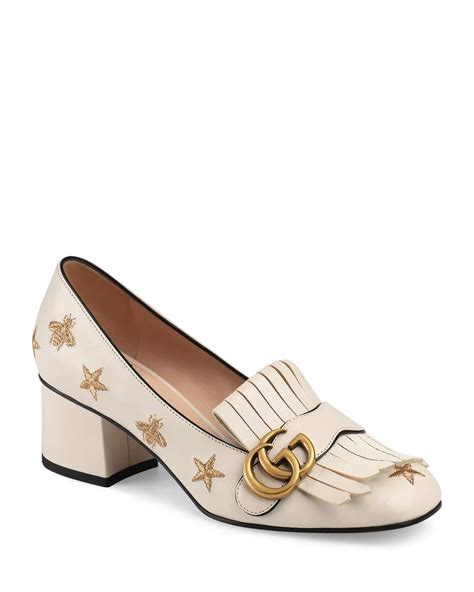 gucci white bee loafers|Gucci bee loafers women.